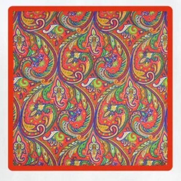 2/$30 Vibrant Paisley Silk Satin Scarf Large Square Bandana Neck Head Tie Bag - Picture 4 of 6